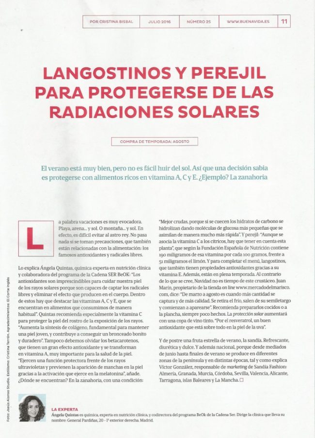 Buena vida langostinos y perejil - Ángela Quintas, química y nutricionista clínica especializada en salud digestiva