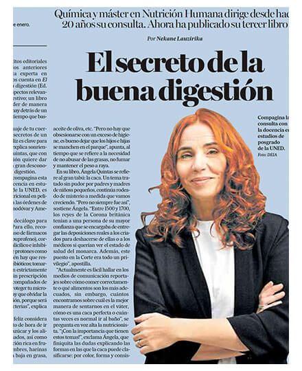 Angela Quintas en prensa, una buena digestión
